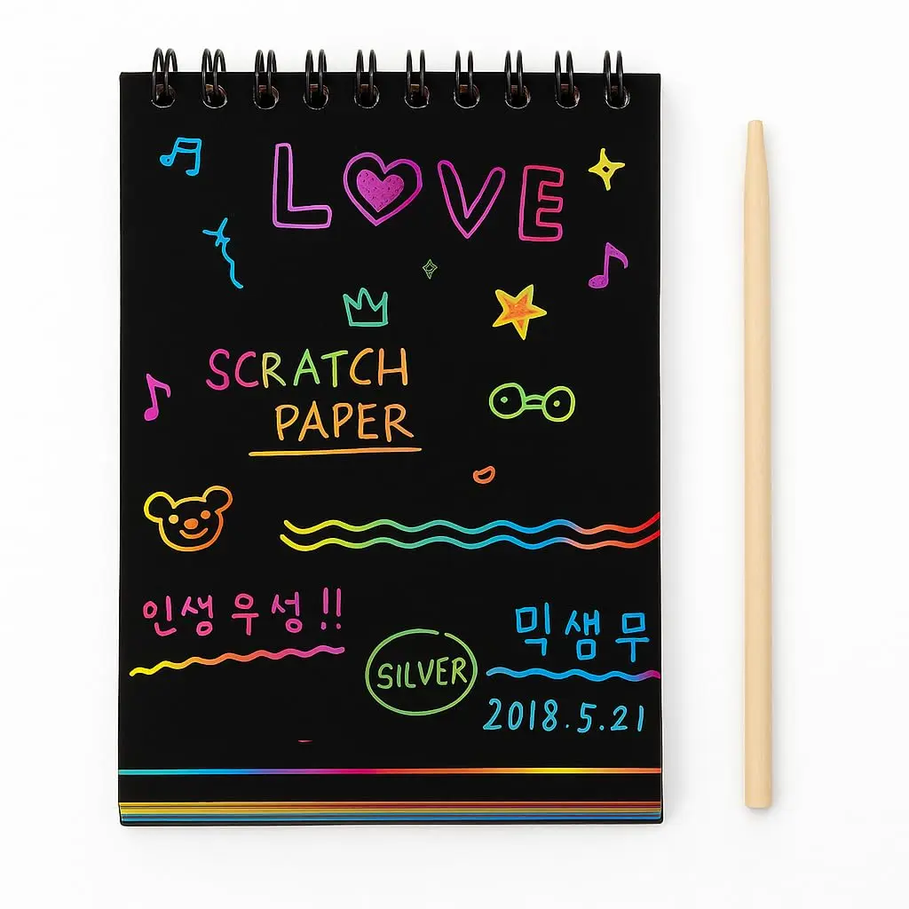 Caderno Mágico de Desenho com 10 Folhas Coloridas e Palito Criativo
