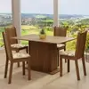 Conjunto Sala de Jantar Madesa Luana Mesa Tampo de Madeira com 4 Cadeiras - Rustic/Lírio Bege - Marrom - 1
