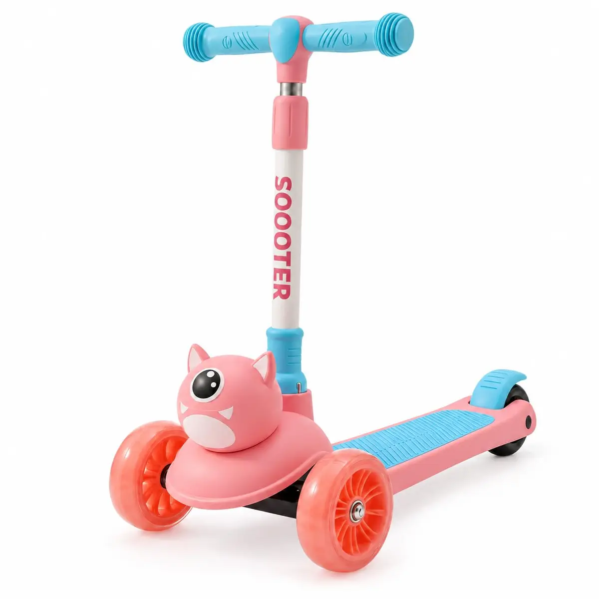 Patinete Infantil 3 Rodas com Luz LED – Scooter Radical Monster para Crianças