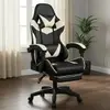 Cadeira Gamer Ergonômica Branca em Couro Sintético - 1