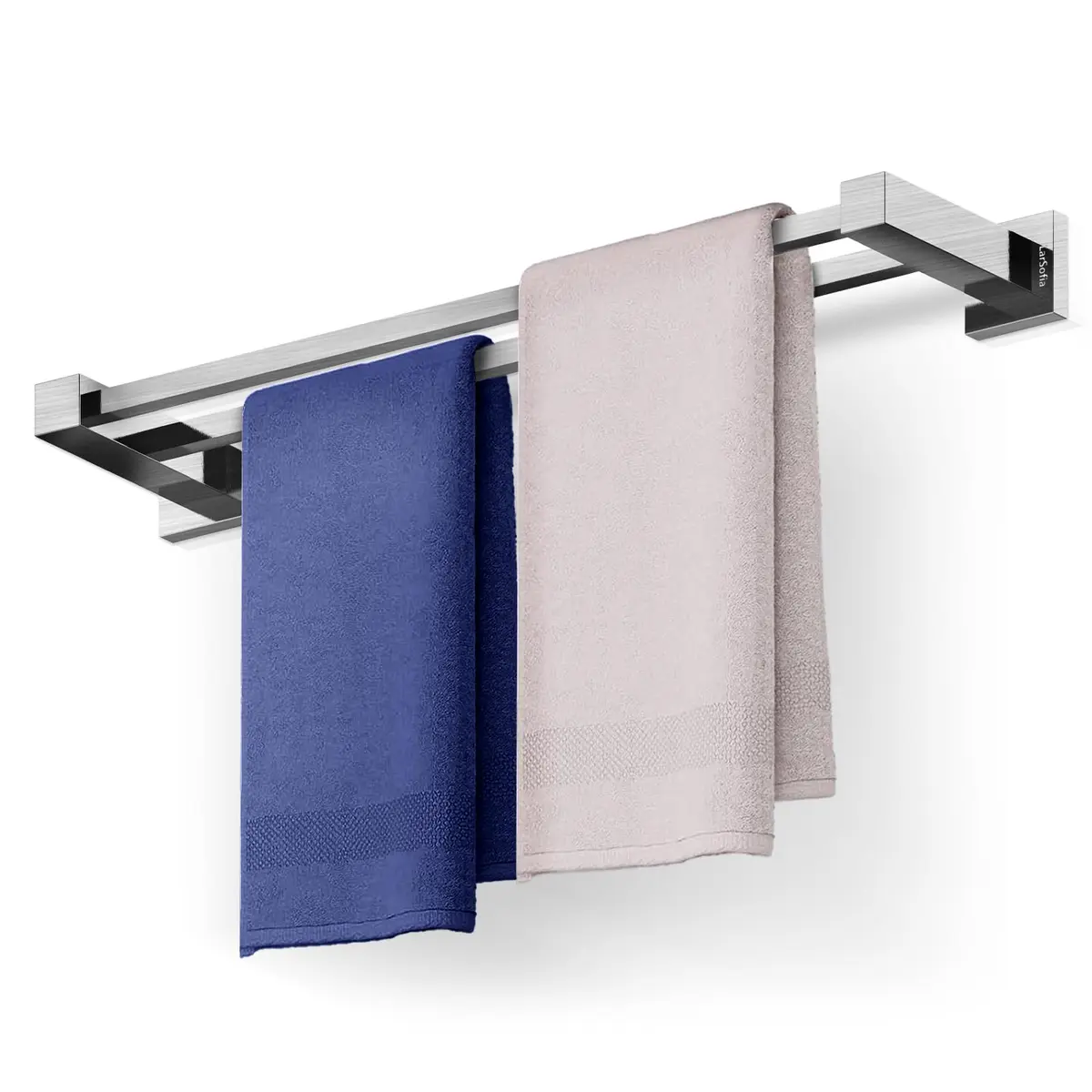 Porta Toalha Duplo Banheiro 60cm, Toalheiro Aço Inox 304 com Alta Capacidade de Carga, Acessórios de Luxo para Banheiro para Organizar Suas Toalhas (Prata)