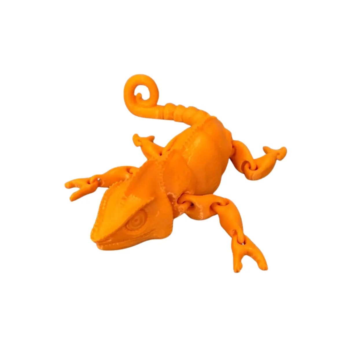 Camaleão Articulado, Flexível com Articulações Móveis, Figura de Réptil (Laranja)
