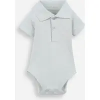body polo infantil de algodão manga curta com bordado verde