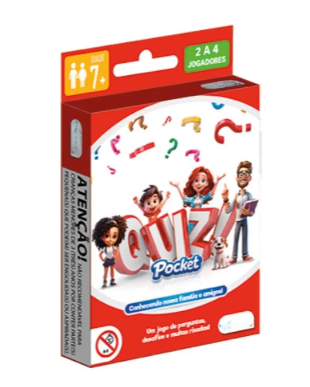 Quiz Pocket | Jogo de Perguntas e Desafios | 2 a 4 Jogadores | Idade 7+