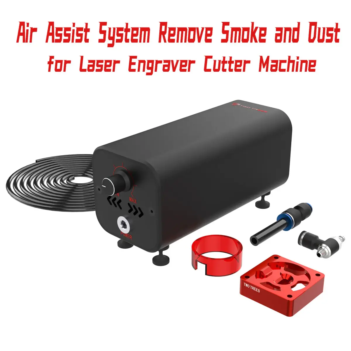 Kit de Assistência de Fluxo de Ar a Laser Two Trees X1 10-30L/min, Sistema de Assistência de Ar para Remoção de Fumaça e Poeira para Máquina de Gravação a Laser TTS-55