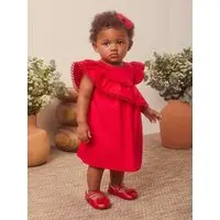 Infantil - Vestido Menina com Babado Assimétrico e Renda Animê
