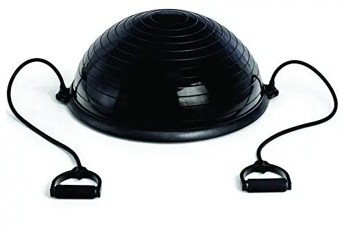 Meia Bola Bosu com Bomba e Alcas Odin Fit PRETO