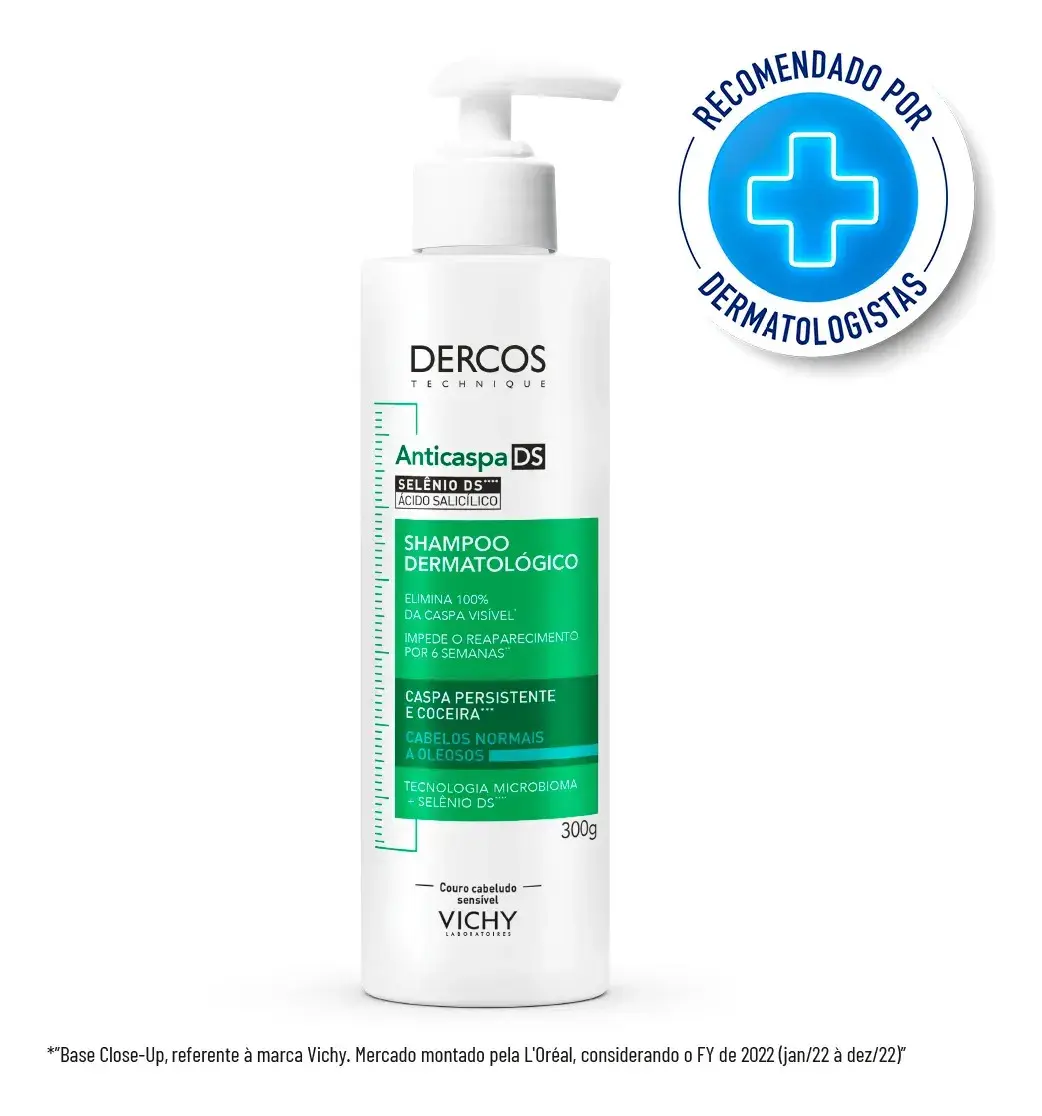 Shampoo Anticaspa Cabelos Normais a Oleosos, Dercos DS Vichy, 300g thumbnail 2