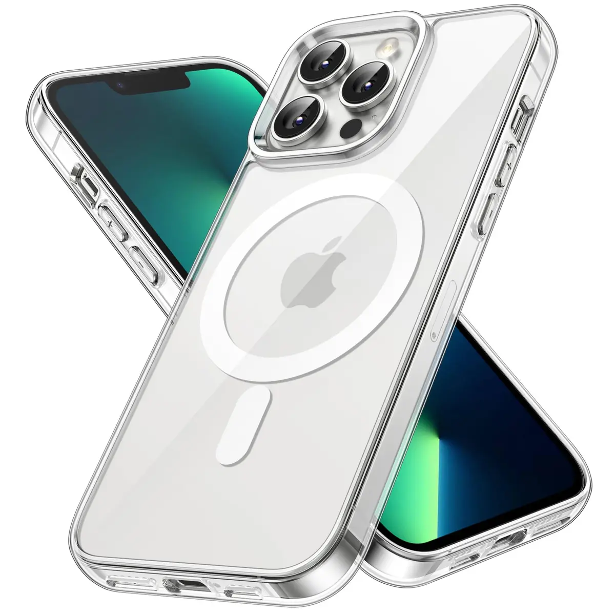 JETech Capa Magnética para iPhone 13 Pro Max, Claro | Compatível com MagSafe, Case Bumper À Prova de Choque para Celular, Resistente a Riscos, Parte Traseira Transparente - 1