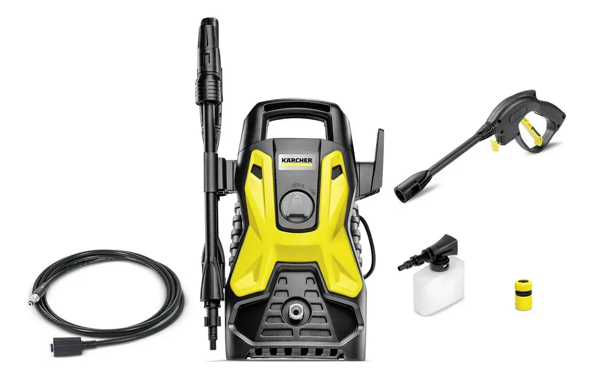 Lavadora De Alta Pressão Kärcher Prática Black 1500 Psi/libras 1400w 300l/h Com Aplicador De Detergente E Lança Regulável 220v