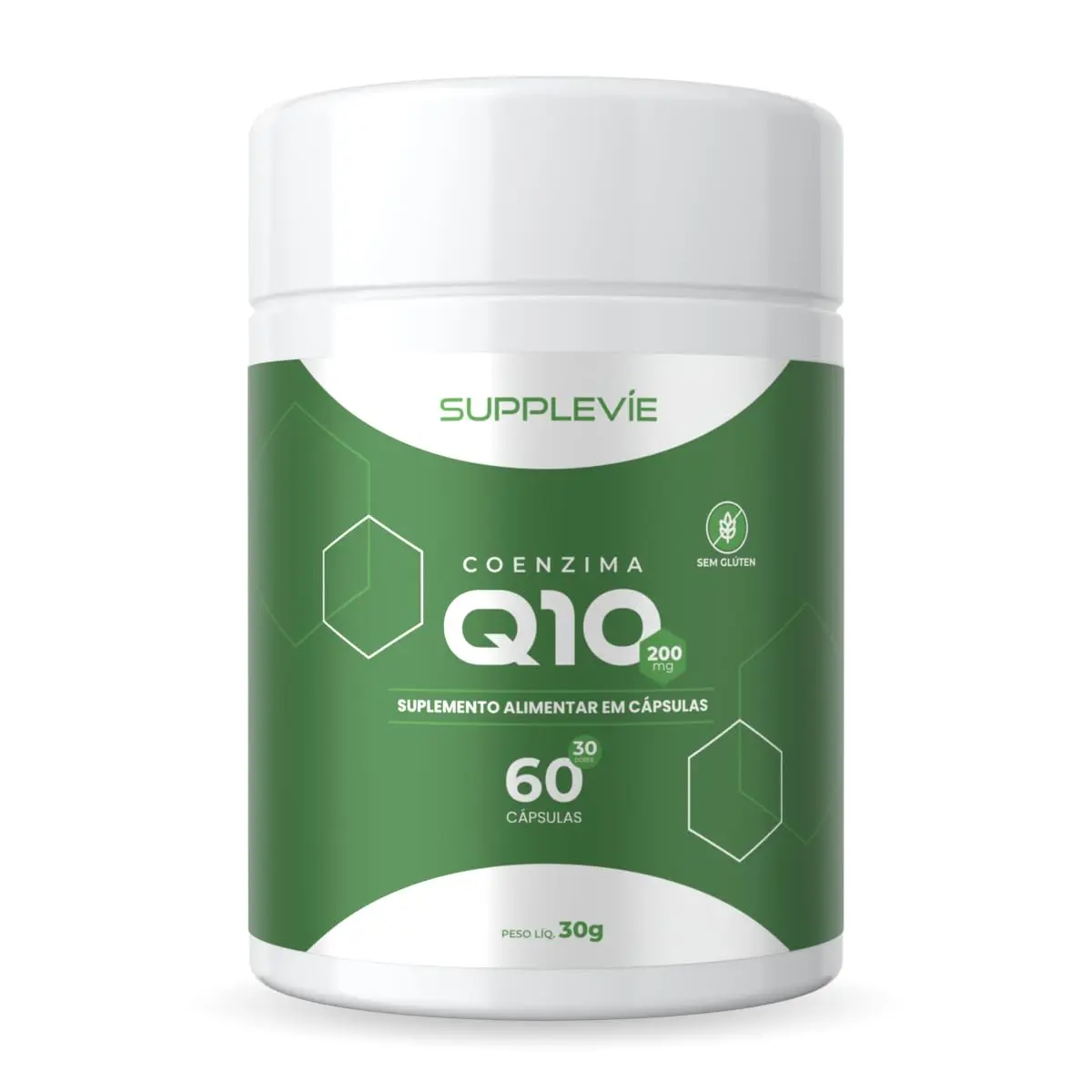 Coenzima Q10 200mg Ubiquinona Alta Concentração Alta Absorção Suplemento Alimentar 60 Cápsulas Supplevíe