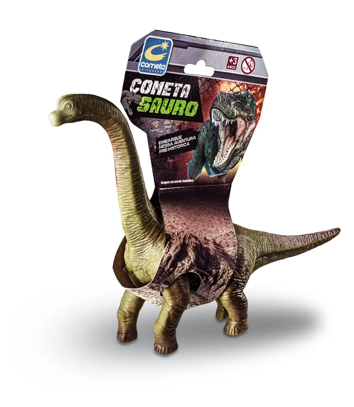 Cometa Brinquedos Cometa Coleção Cometa Sauro Dinossauro Braquiossauro Vinil Cartela - 1