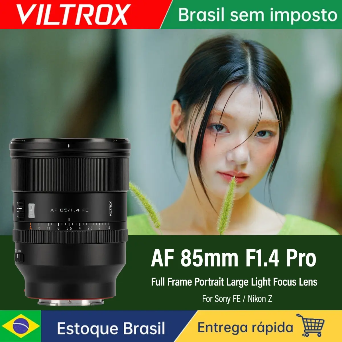 Lente de Câmera Viltrox AF 50mm 85mm F1.4 Pro Full Frame com Foco Automático e Grande Abertura para Retratos, Lente Prime para Sony FE Nikon Z A7M4 A7R5 A7C2 ZV-E1 A9III A1 Z9 Z8 Z6III Z5II