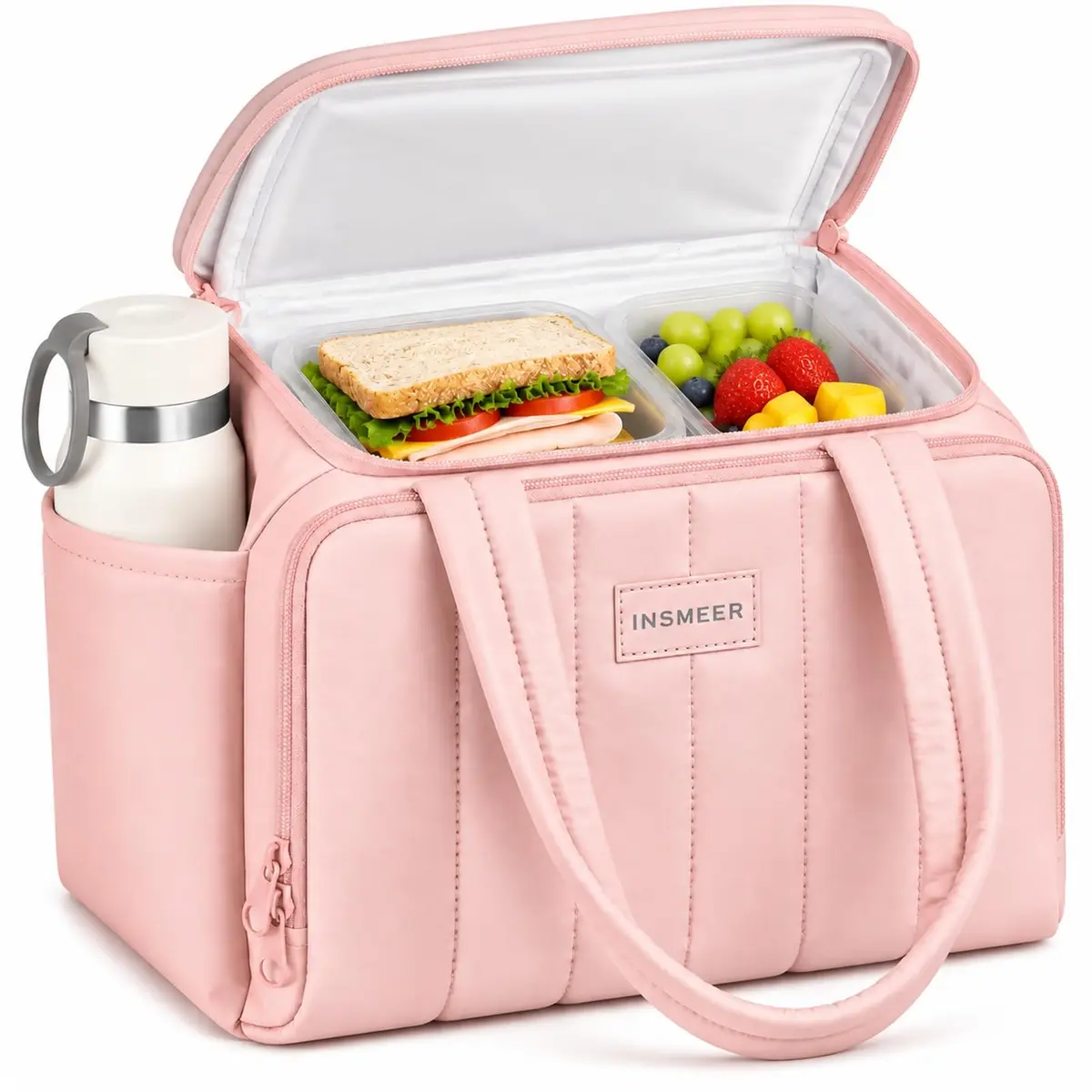INSMEER Lancheira Térmica Feminina 7L, Leve e Impermeável, para Trabalho | Bolsa térmica feminina de 7L, ultraleve 170g, com alça reforçada e forro fácil de limpar para trabalho, viagem e piquenique.