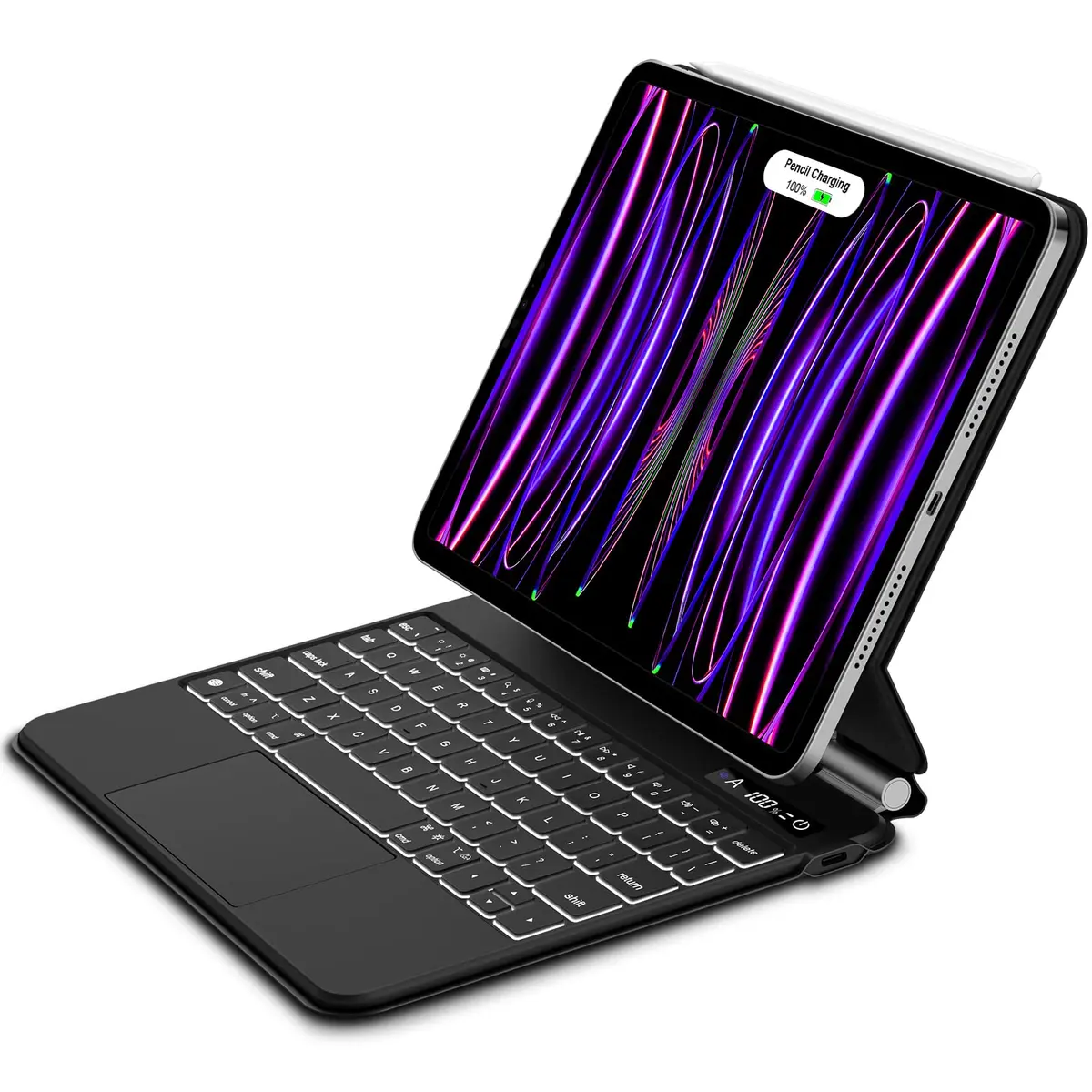 Bettdow Capa de Teclado para iPad Air 13 (M4 2026/M3 2025/M2 2024) and iPad Pro 12.9 inch 6th/5th/4th/3rd Generation, Trackpad e Tela LCD Bluetooth Flexível e portátil, Preto