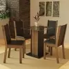 Conjunto Sala de Jantar Madesa Aline Mesa Tampo de Vidro com 4 Cadeiras - Rustic/Preto - Preto - 1