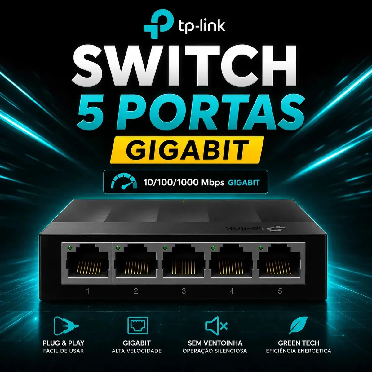Switch TP-Link LS1005G - 5 Portas GIGABIT 10/100/1000 Mbps thumbnail 3