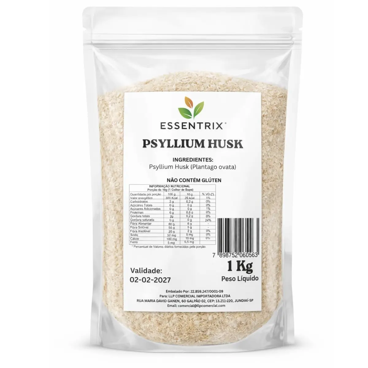 ESSENTRIX - Psyllium Husk Fibra 100% Natural sem Glúten Premium 1 kg - 1