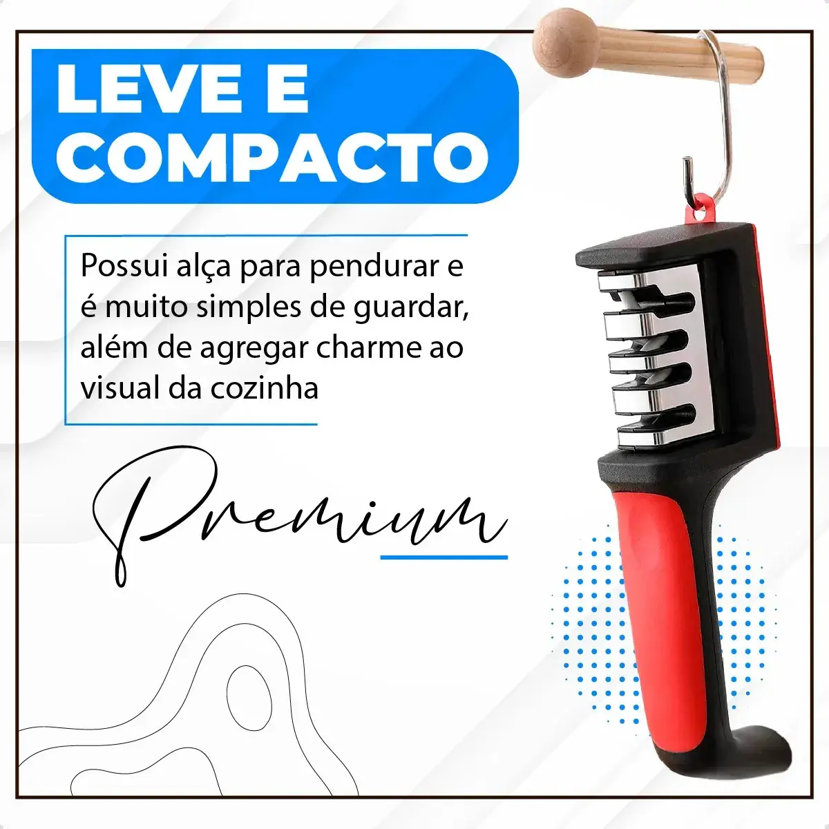 Afiador Amolador De Facas Tesouras Profissional 3 Em 1 Pedra De Afiar Amolar Inox Portátil Preto/vermelho thumbnail 5
