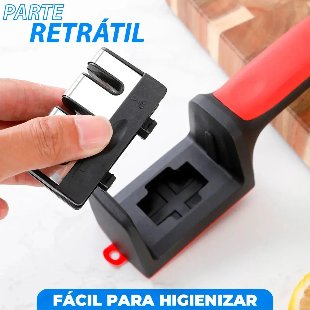 Afiador Amolador De Facas Tesouras Profissional 3 Em 1 Pedra De Afiar Amolar Inox Portátil Preto/vermelho thumbnail 7