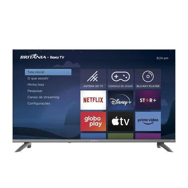 Smart Tv Britânia B43cra 43 Full Hd Dled Roku Hdr10 Cinza Biv - 1