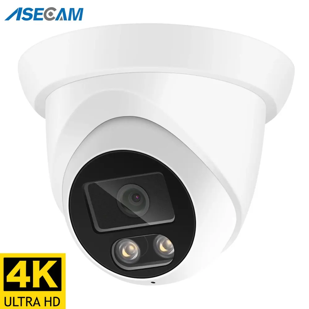 ASECAM 8MP 4K Câmera de Segurança IP Externa áudio POE Onvif AI Detecção Humana Visão Noturna Colorida Com Luz Dupla Casa 4MP Camera de Vigilância no Brasil