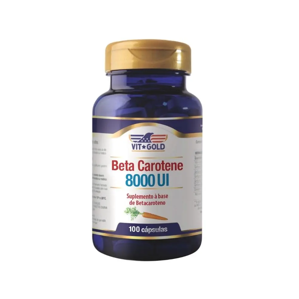 Vitamina A Beta Caroteno 8000 UI Vitgold 100 caps.
