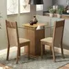 Conjunto Sala de Jantar Madesa Moni Mesa Tampo de Vidro com 2 Cadeiras - Marrom - 1