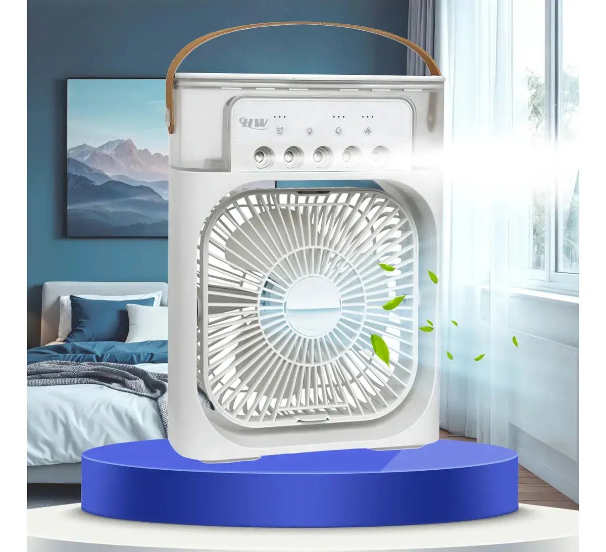 Ventilador Portátil Com Iluminação Umidificador Climatizador Cores Variadas - HW