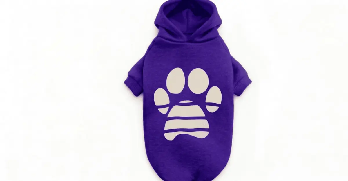 Moletom de Cachorro Capuz Patinha Roupa Pet Todos Portes Cor:Roxo;Tamanho:7 - 1