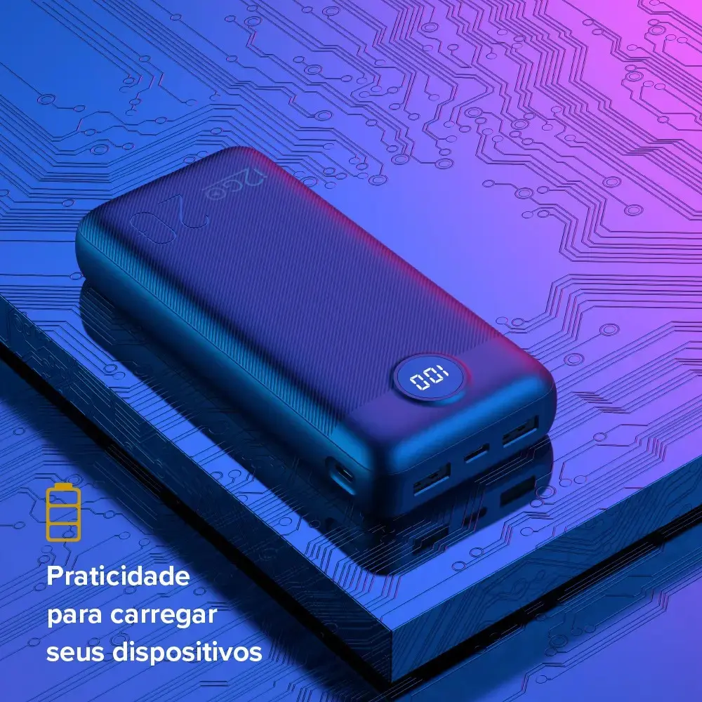 Carregador Portátil Power Bank Turbo i2GO 20000mah 20w Com Display Digital thumbnail 6