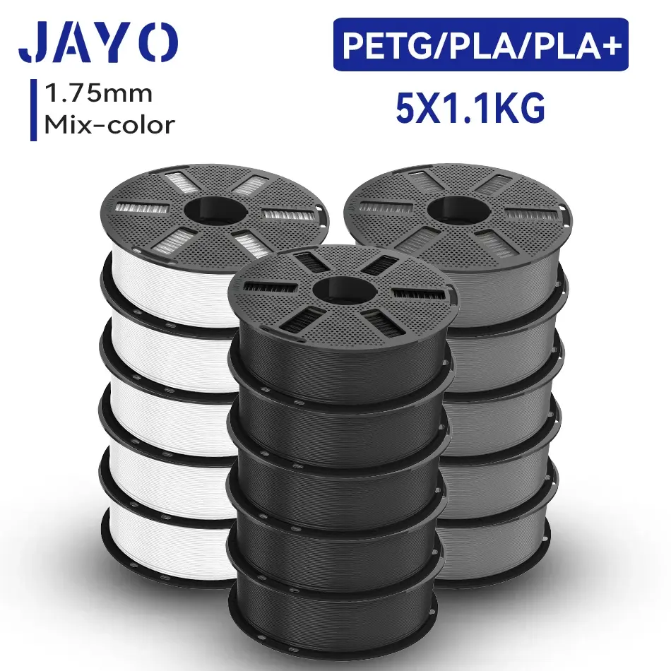 Filamento para Impressora 3D JAYO PETG/PLA/PLA PLUS 1.75mm 5.5KG 100% Sem Bolhas Não Tóxico Materiais de Impressão 3D para Impressora 3D e Caneta 3D