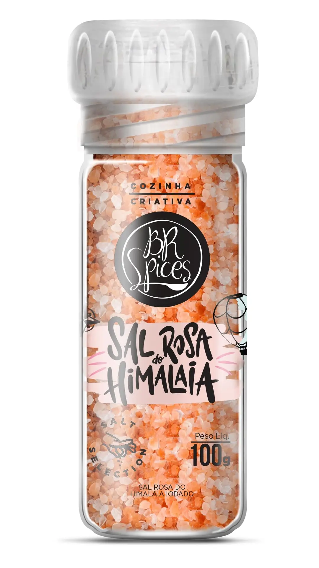 BrSpices - Moedor Sal Rosa Do Himalaia Iodado BR Spices 100G - 1