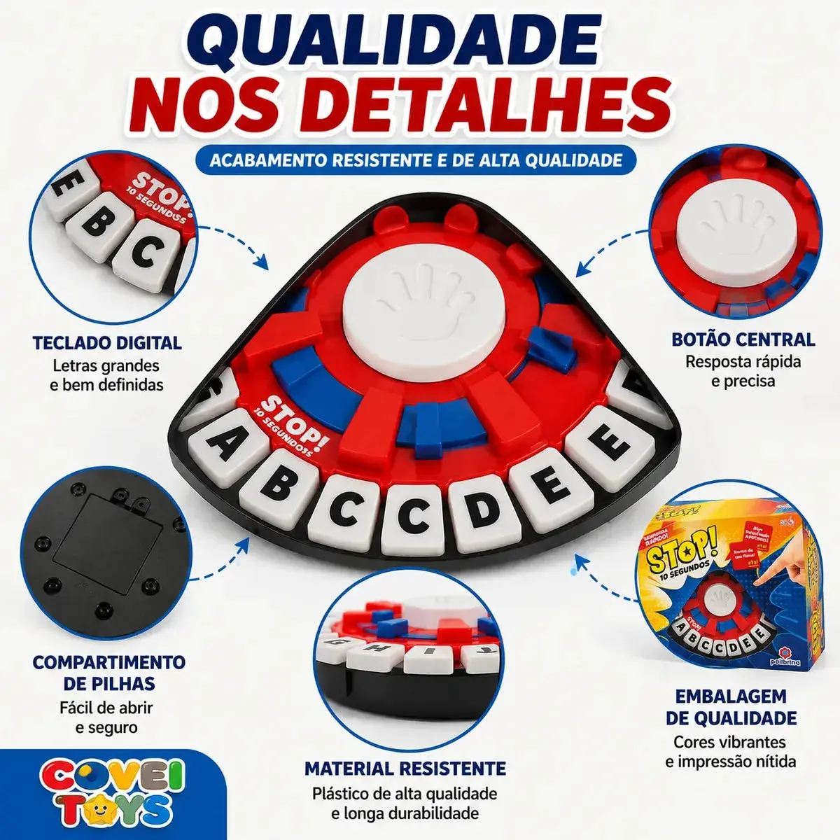 Jogo Stop 3.0 Eletrônico Educativo para Família Com Teclado Digital em Português thumbnail 2