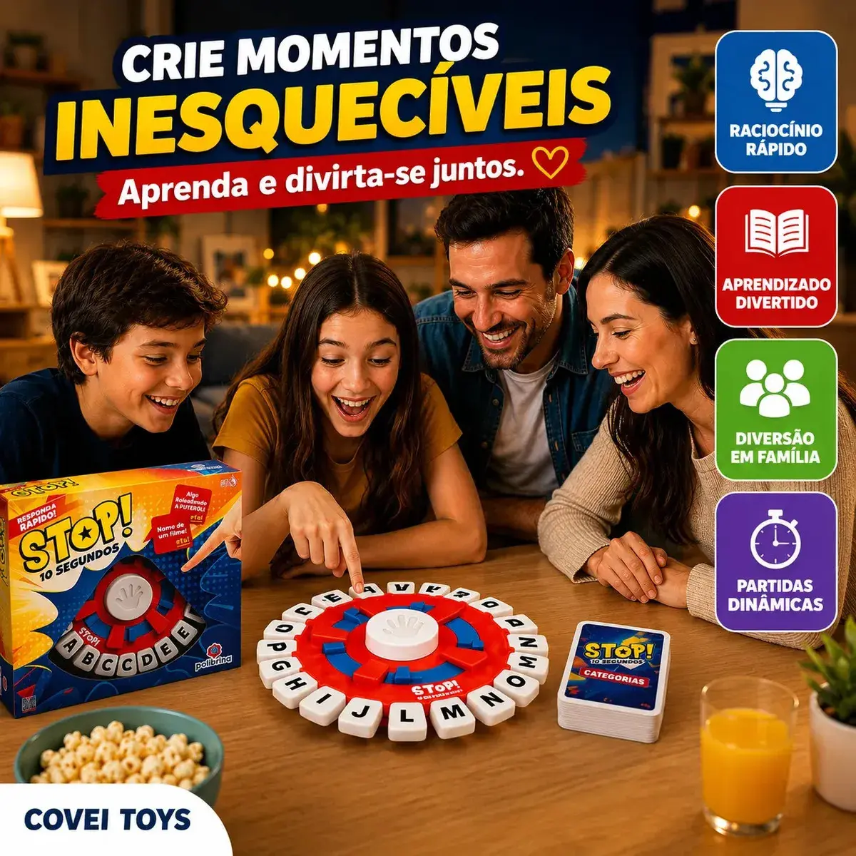 Jogo Stop 3.0 Eletrônico Educativo para Família Com Teclado Digital em Português thumbnail 5