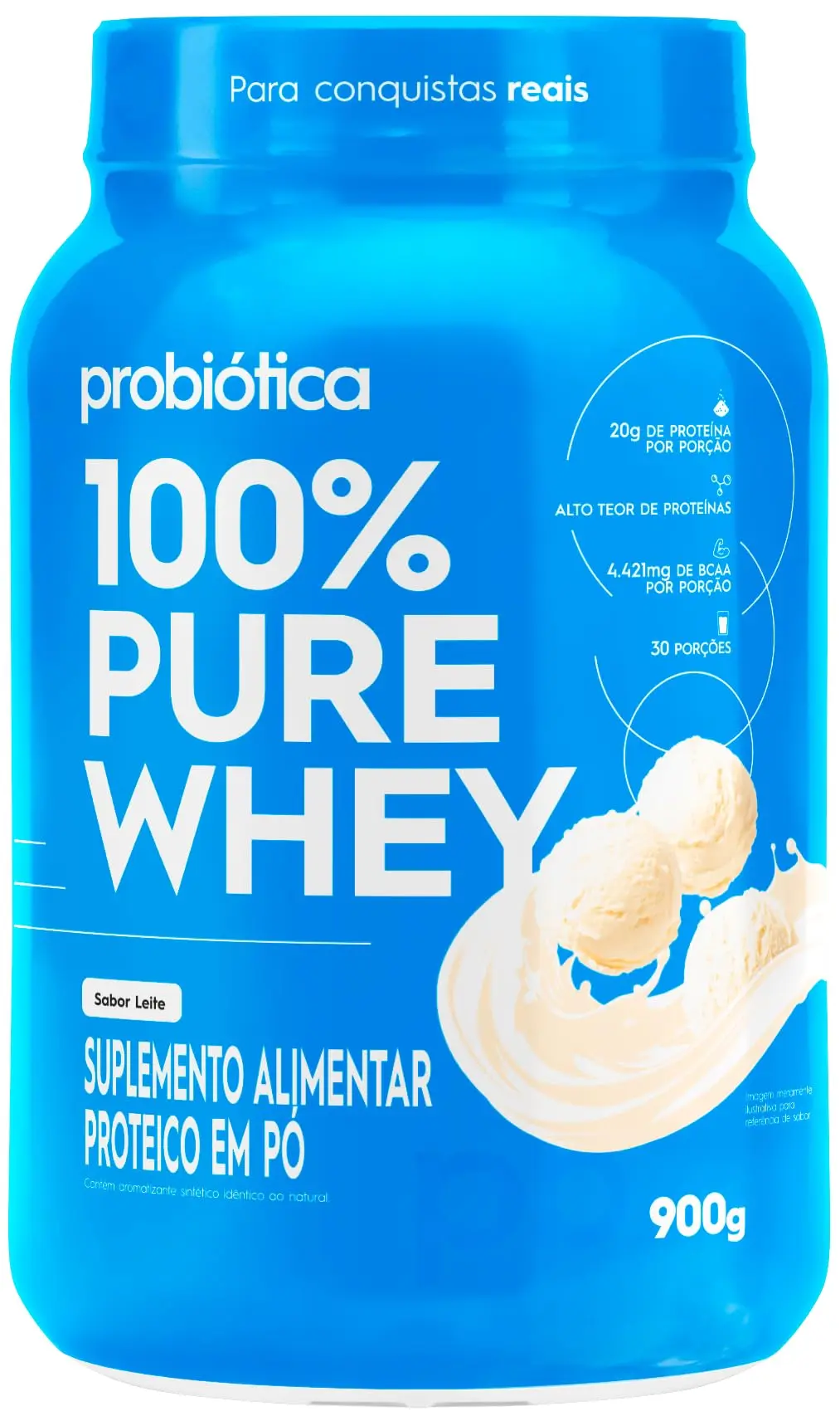 Probiótica 100% Pure Whey Pote (900g) -Leite - 1