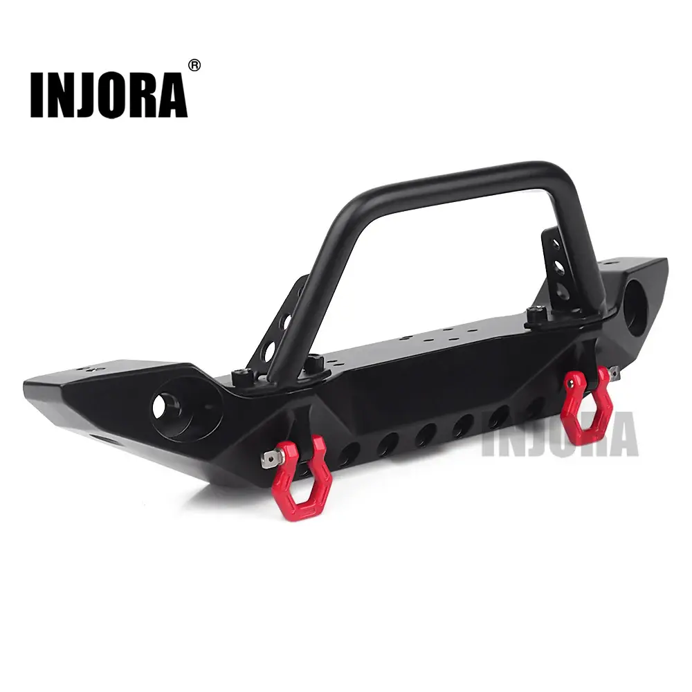 INJORA Amortecedor dianteiro de metal com luzes LED para 1/10 RC Crawler Axial SCX10 90046 SCX10 III AXI03007 TRX-4