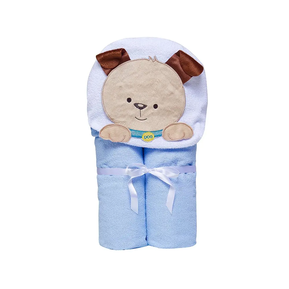 Toalha de Banho Felpuda Bichinhos Papi Toys C/Capuz Bord para Bebê 90cm X 70cm Contém 01 Un