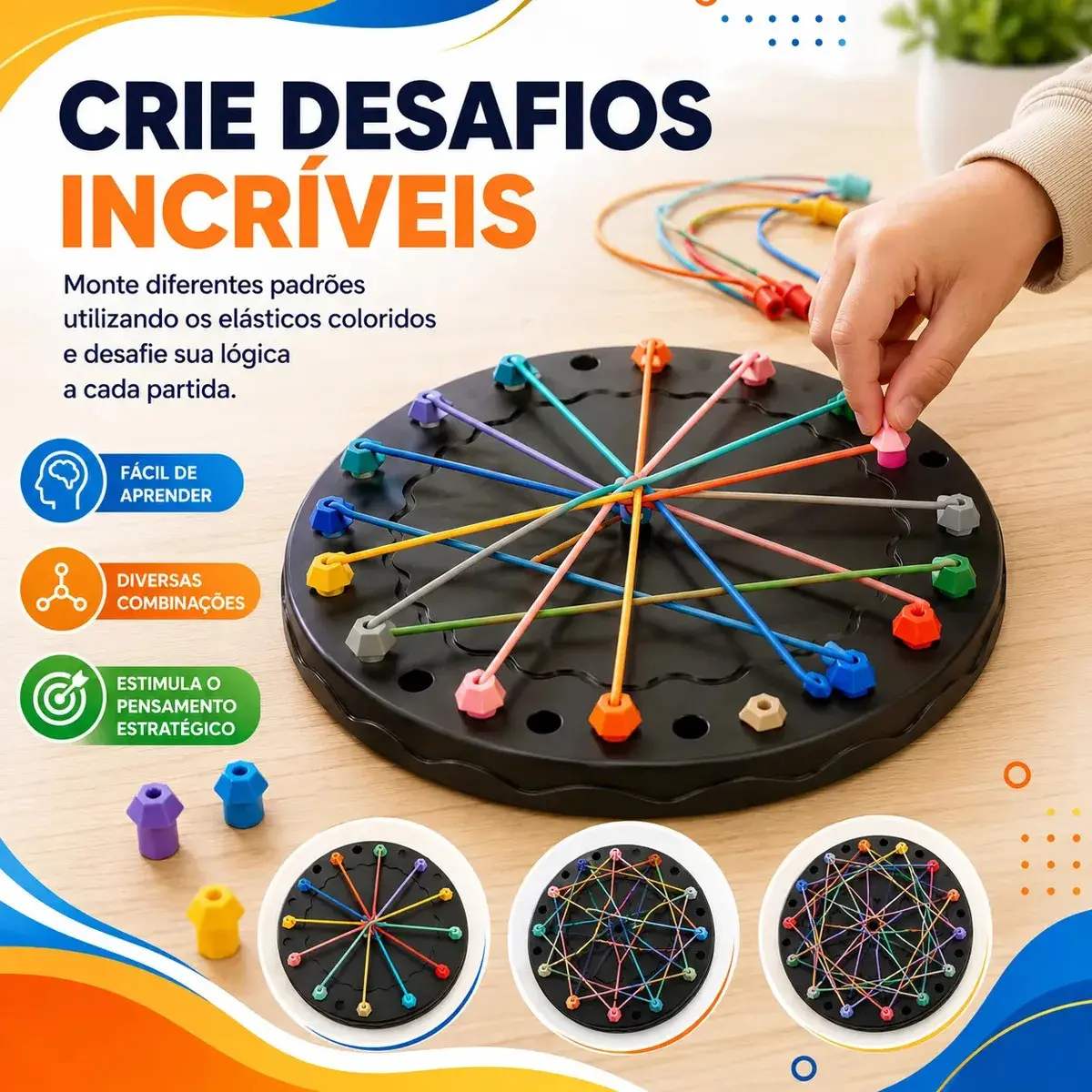 Jogo Desafio Desenrolar Cordas Anti Estresse Raciocínio Quebra Cabeça Babuu Brinquedos Educativos thumbnail 3