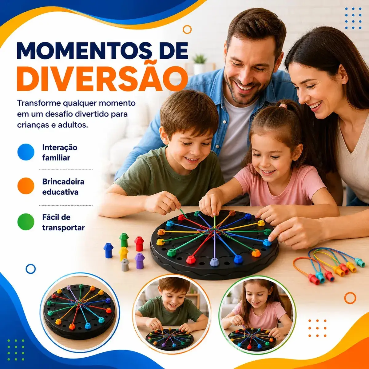 Jogo Desafio Desenrolar Cordas Anti Estresse Raciocínio Quebra Cabeça Babuu Brinquedos Educativos thumbnail 5