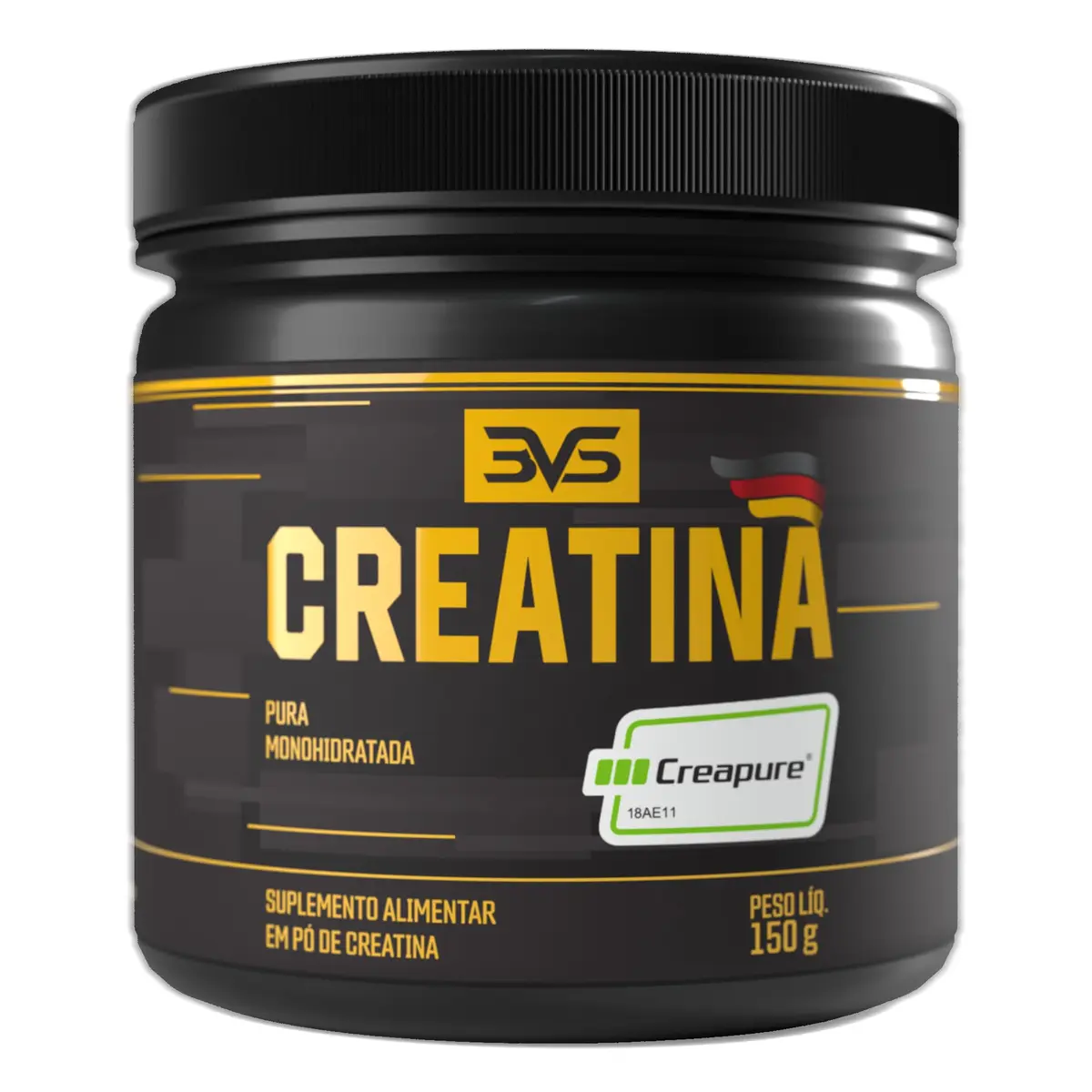 Creatina Creapure Monohidratada Micronizada 150g 3VS Nutrition · 100% Pureza Alemã · Sem Sabor · 50 doses