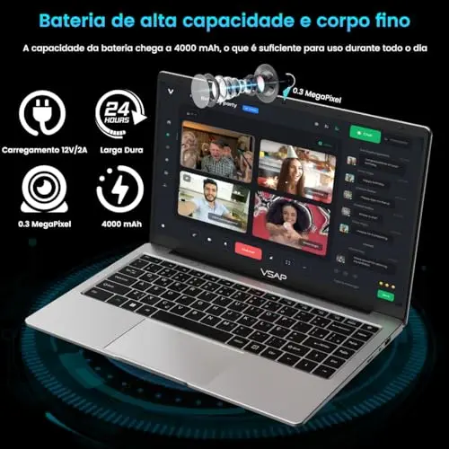 Notebook Intel Celeron 14in 8GB RAM 256GB SSD thumbnail 3