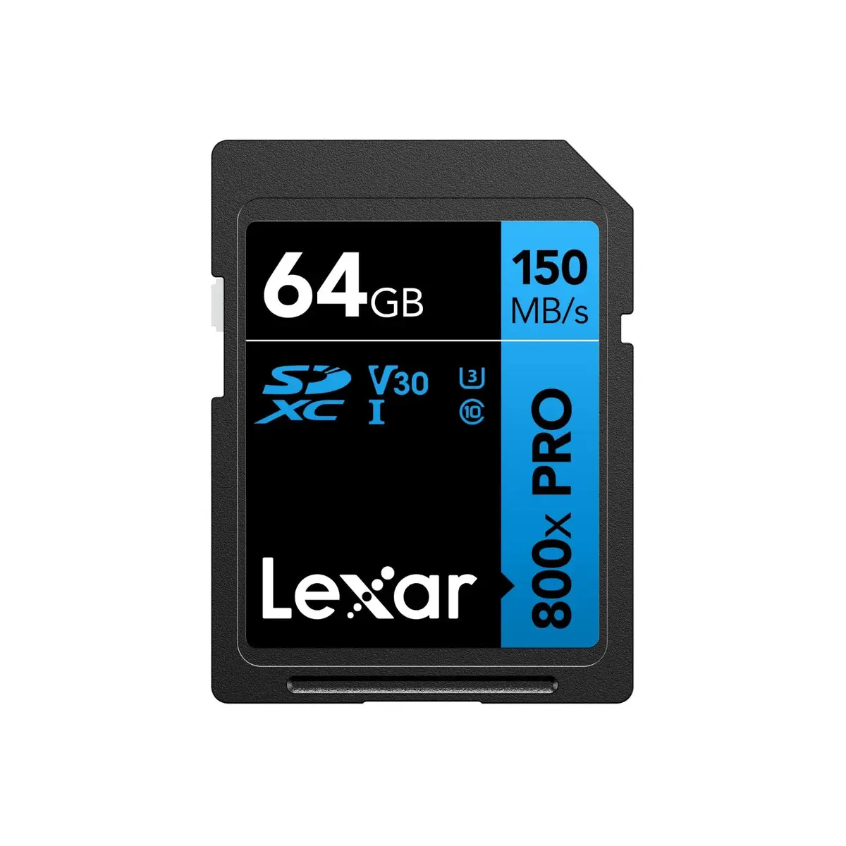 Lexar Cartão SD PRO 800x de alto desempenho 64 GB, cartão SDXC UHS-I, cartão SD 3.0 até 150 MB/s leitura, V30, U3, C10 cartão de memória SD para câmera point-and-shoot/filmadora DSLR/HD de médio