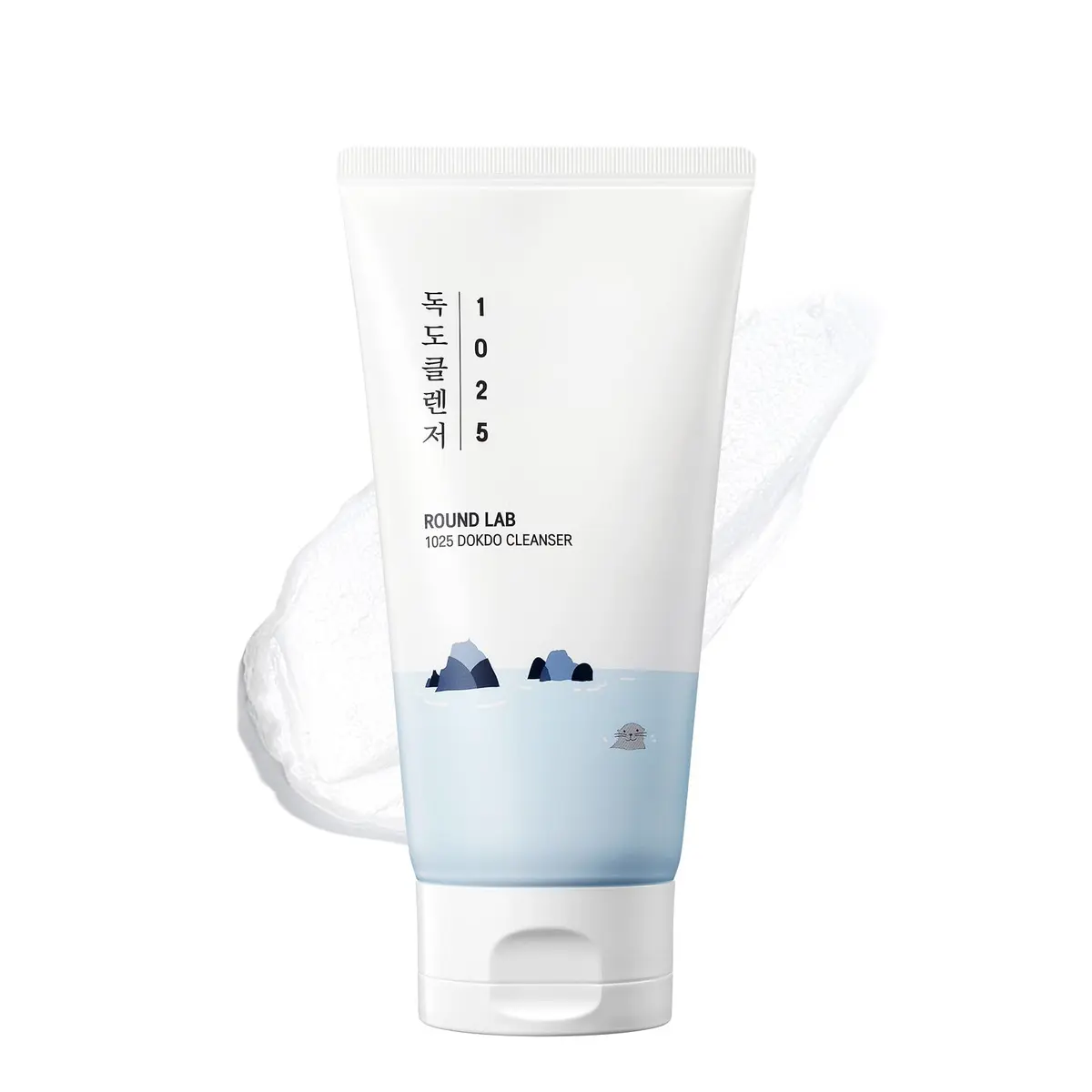 Limpador Facial Round Lab 1025 Dokdo, pH Baixo, 5,07 fl oz | Para Pele Sensível, Espuma Macia, Remove Maquiagem, Com Água do Mar