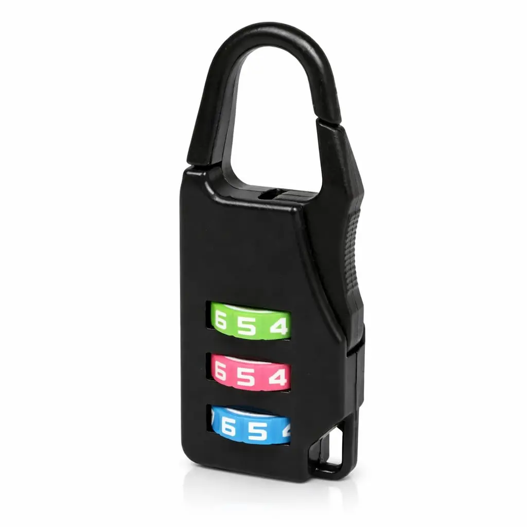 Cadeado com Segredo de 3 Dígitos para Bagagem Mochilas e Bolsas Compacto e Resistente Segurança em Viagens (Preto)