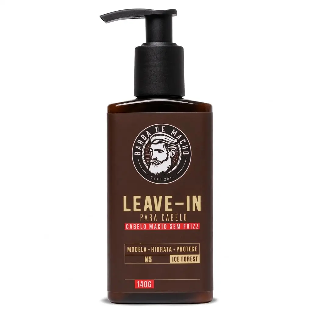 Leave-in Masculino Finalizador Capilar com Proteção Termica Anti Frizz Toque Seco140g Barba De Macho - 1