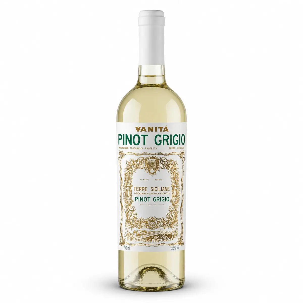 Vinho Branco Italiano Vanitá Pinot Grigio 750ml | Vinho Branco Italiano, Pinot Grigio, Brisa da Itália, Região da Sicilia