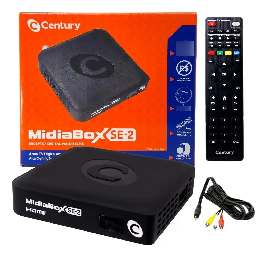Conversor de áudio e vídeo Century MIDIABOX SE-2 preto com 1 portas