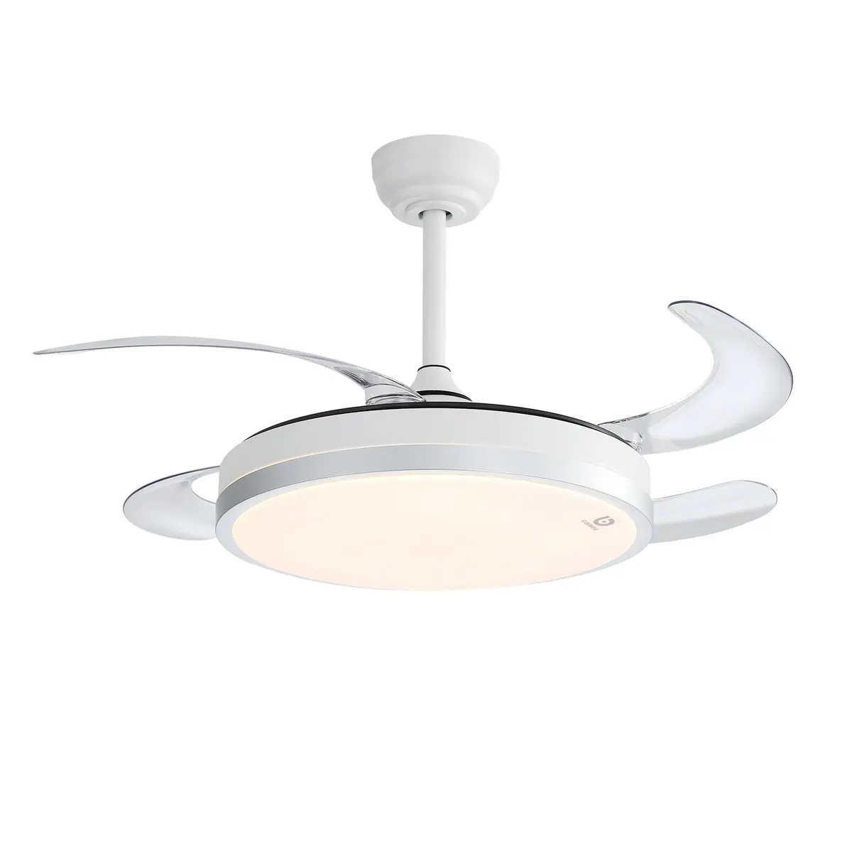 Ventilador de Teto Retratil 42" com Luz LED, Bivolt 110V/220V, Controle Remoto e Temporizador, Controle remoto via celular, TUYA APP