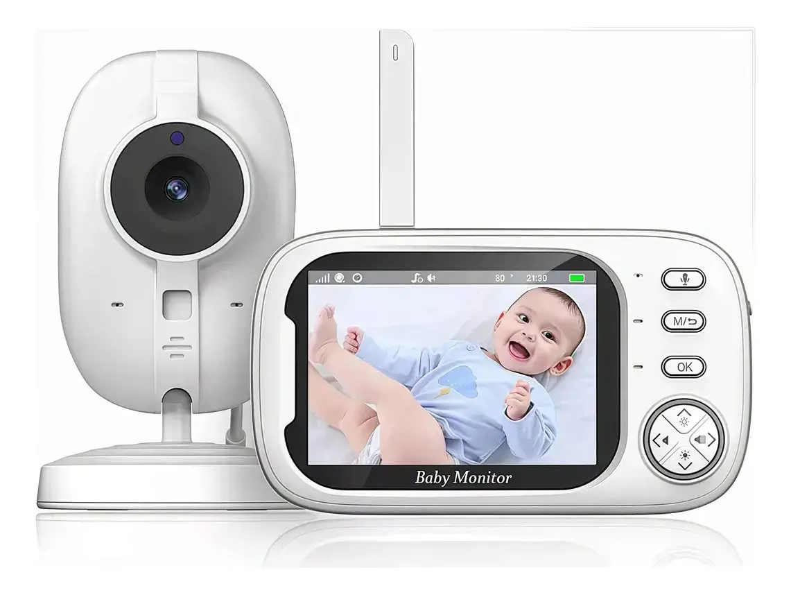Babá Eletrônica Y-6000 Câmera Semfio Visão Noturna 18 h 3.5'' Lcd Tela Grande De Alta Definição Multifuncional Alarme Com Microfone - 1